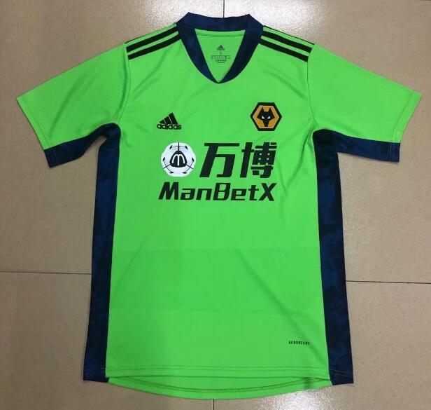 Wolverhampton Wanderers Goalkeeper Green Soccer Jersey Shirt 2020/21